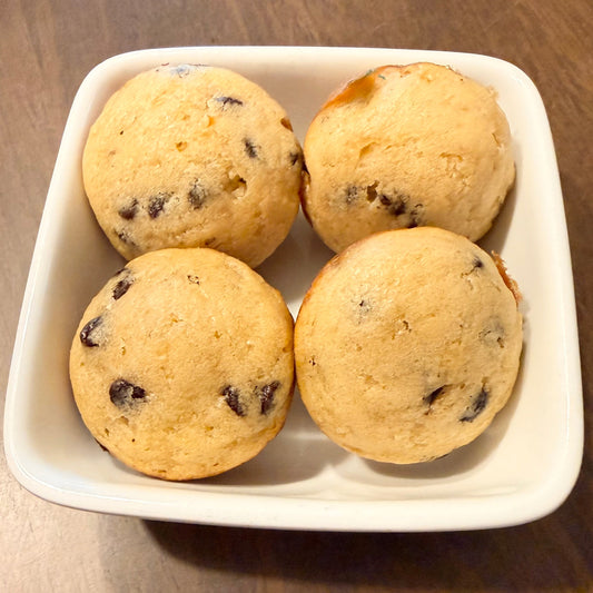 Chocolate Chip Mini Muffins— handmade mini muffins by Baked & Blessed Co.