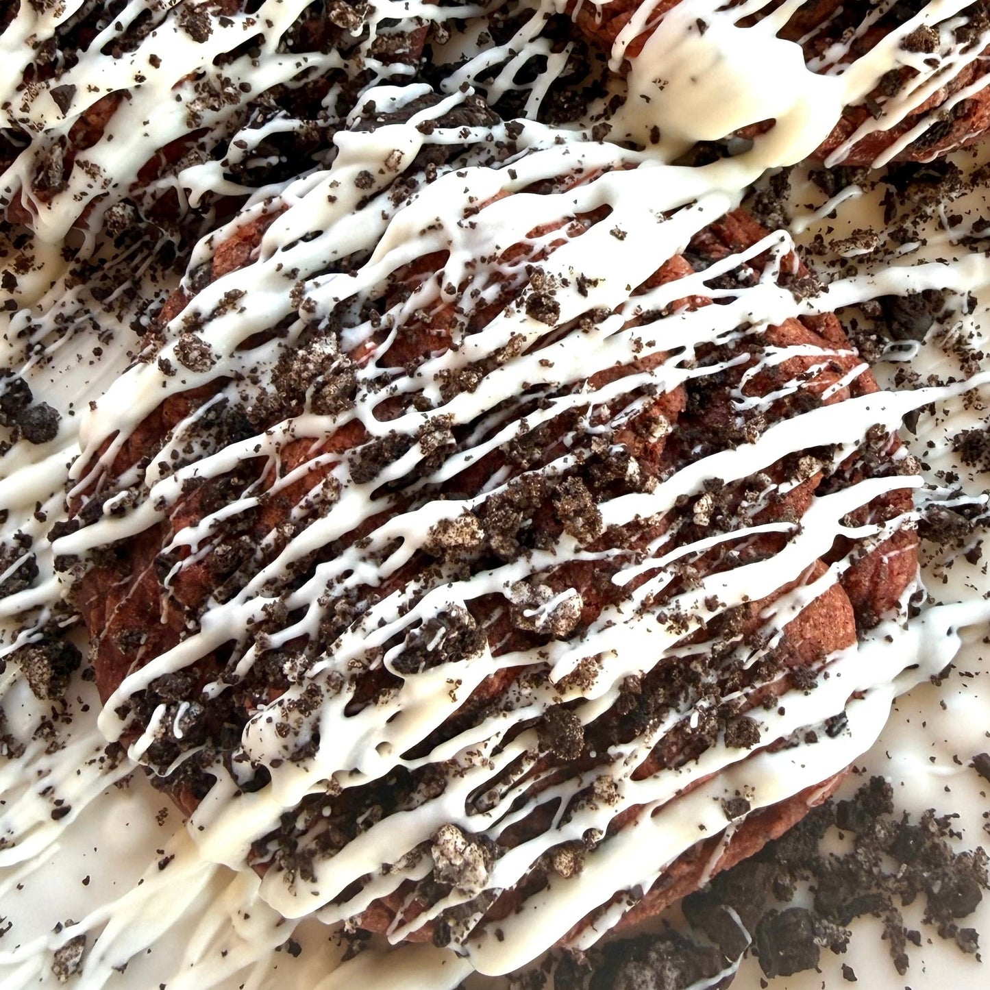 Red Velvet Loaded Oreo Cookie — handmade cookie by Baked & Blessed Co.